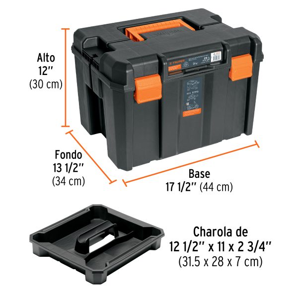 CAJA PARA HERRAMIENTAS PROFUNDA DE 17" X 12" TRUPER - Imagen 3