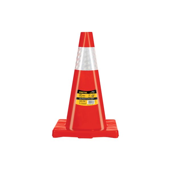 CONO DE SEÑALIZACION DE 45 CM DE PVC CON REFLECTIVO PRETUL
