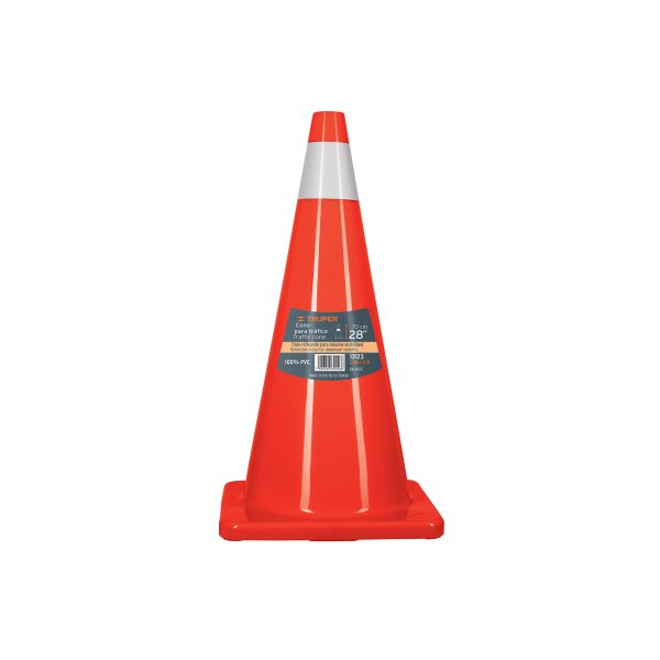 CONO DE SEÑALIZACION DE 70 CM DE PVC CON REFLECTIVO TRUPER