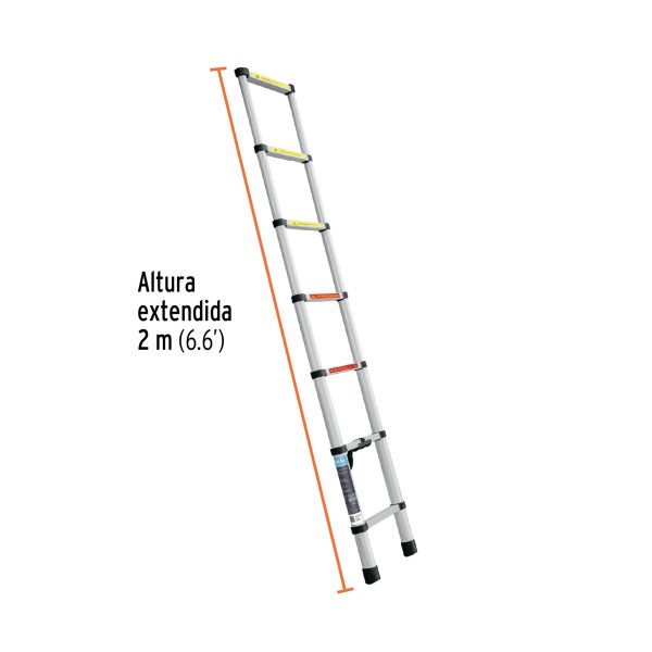 ESCALERA TELESCOPICA 7 PELDAÑOS TIPO II CAPACIDAD 102 KG TRUPER - Imagen 3