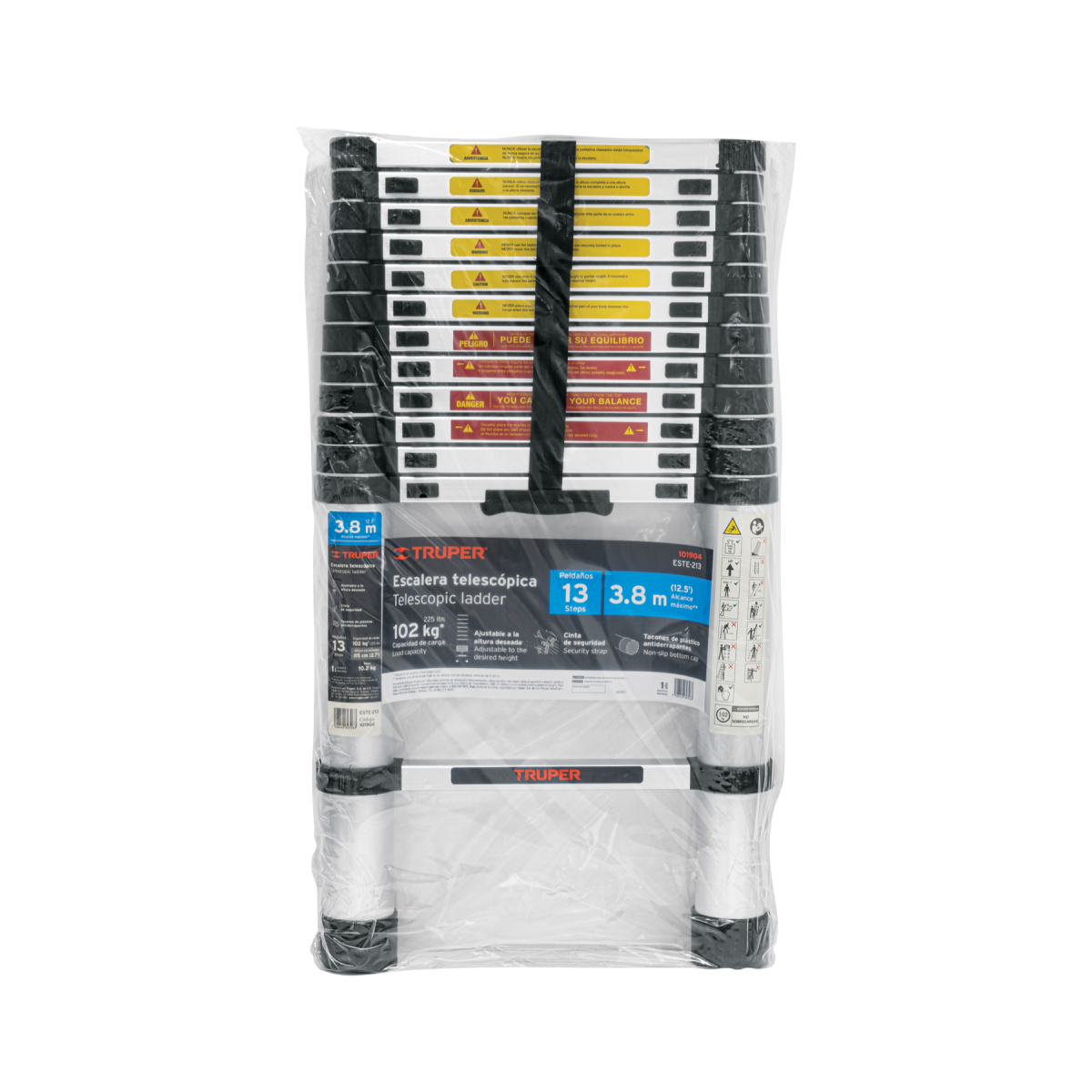 ESCALERA TELESCOPICA 13 PELDAÑOS TIPO II CAPACIDAD 102 KG TRUPER - Imagen 4