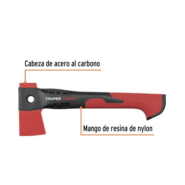 HACHA CAZADORA 1 LB MANGO DE NYLON DE 14" TRUPER VELOCITY - Imagen 2