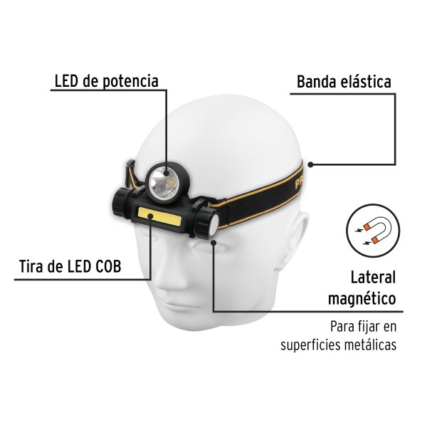 LINTERNA DE MINERO LED 180 ML CON IMAN RECARGABLE PRETUL - Imagen 2