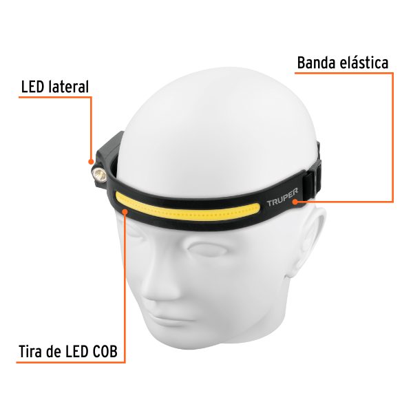 LINTERNA DE MINERO LED 350 LM CON SENSOR RECARGABLE TRUPER - Imagen 3