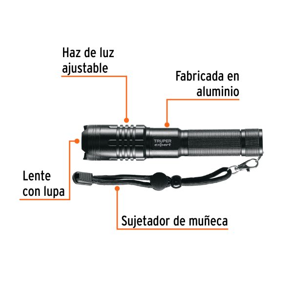 LINTERNA LED RECARGABLE DE ALUMINIO 500 LM TRUPER EXPERT - Imagen 2