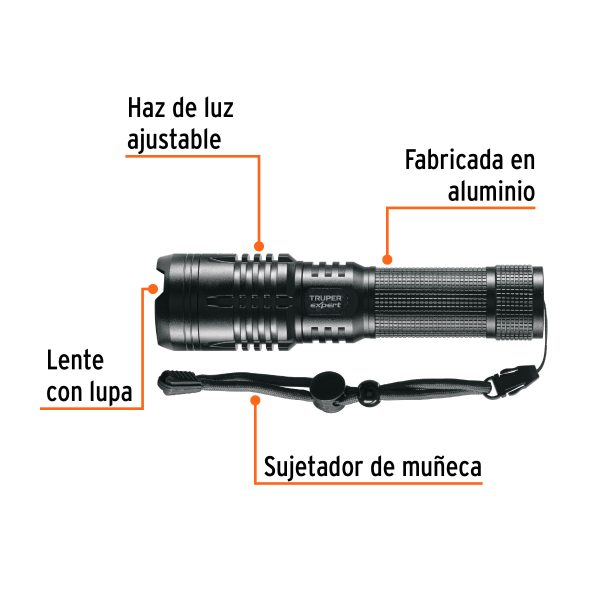 LINTERNA LED RECARGABLE DE ALUMINIO 1300 LM TRUPER EXPERT - Imagen 2