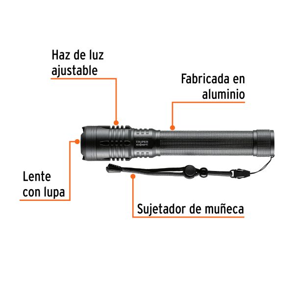 LINTERNA LED RECARGABLE DE ALUMINIO 2000 LM TRUPER EXPERT - Imagen 2