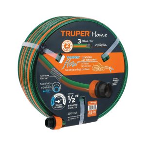 MANGUERA REFORZADA 3 CAPAS 1/2″ CON CONEXIONES X 25 METROS TRUPER