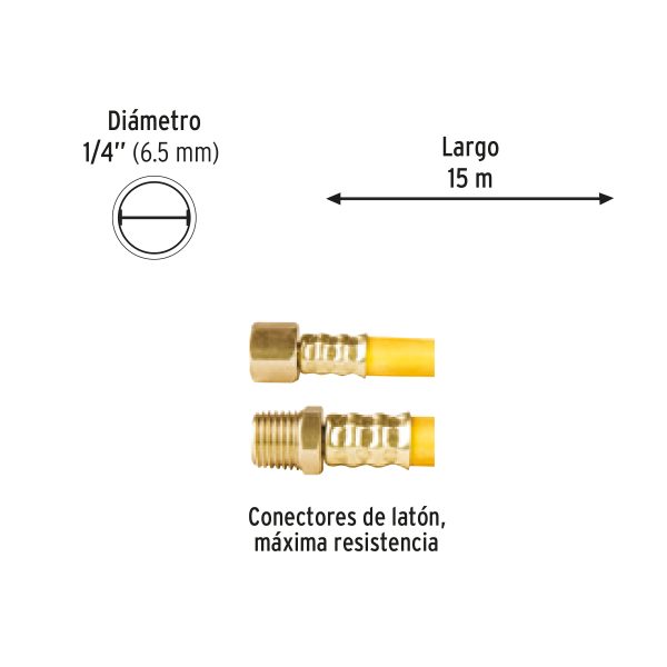 MANGUERA PARA COMPRESOR DE PVC 15 M X 1/4″ PRETUL - Imagen 2
