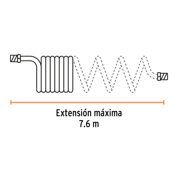 MANGUERA PARA COMPRESOR TIPO RESORTE 1/4″ X 7.6 M TRUPER - Imagen 3