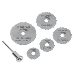 KIT DE MINI DISCOS SIERRA PARA MOTO TOOL 5 PZS TRUPER
