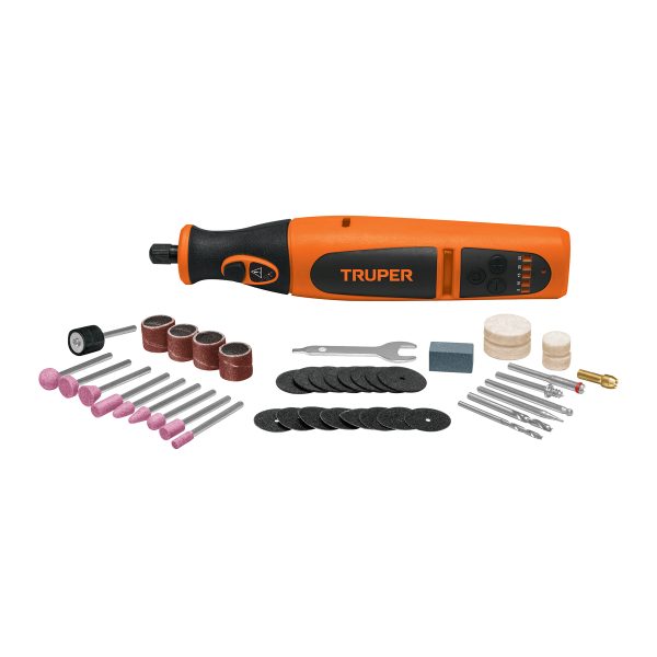 MOTO TOOL INALAMBRICO 7.2 V CON 45 ACCESORIOS TRUPER