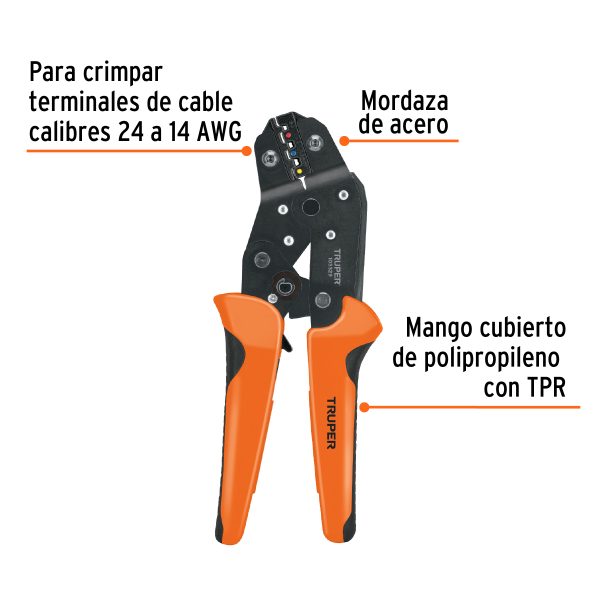 KIT DE CRIMPADORA Y 500 TERMINALES CON AISLAMIENTO TRUPER - Imagen 2