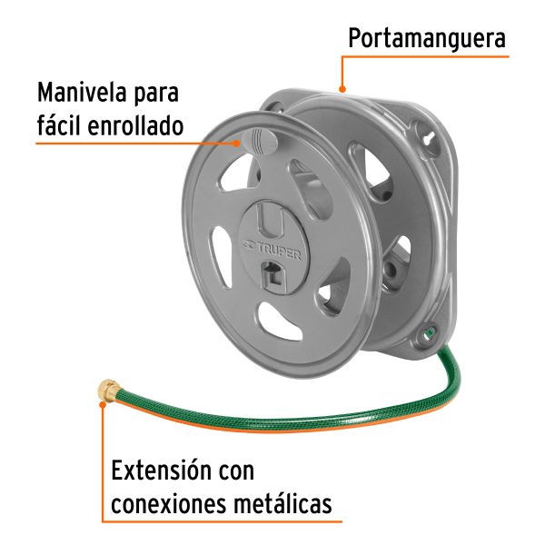 PORTA MANGUERA DE PARED TRUPER - Imagen 2