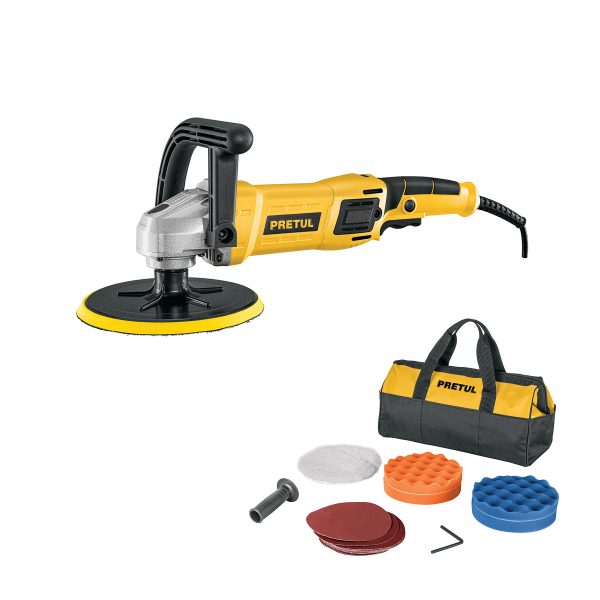 POLICHADORA VELOCIDAD VARIABLE 7" 1200 W C/ ACCESORIOS PRETUL