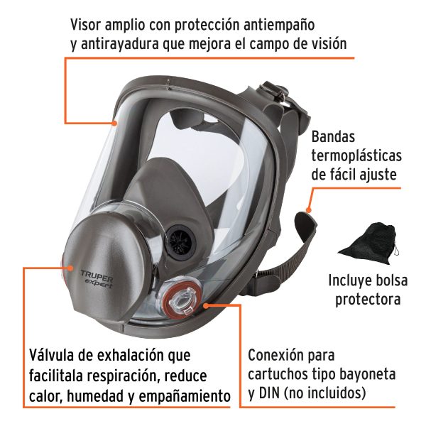 RESPIRADOR DE CARA COMPLETA TRUPER - Imagen 2