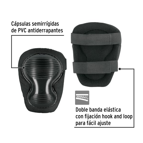 RODILLERAS ANTI-DERRAPANTES DOBLE CAPSULA PRETUL - Imagen 2