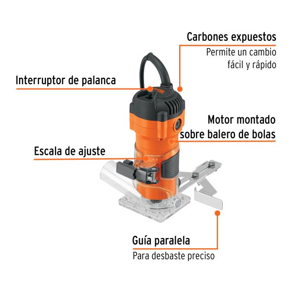 ROUTER COMPACTO 600 W 3/4" HP TRUPER PRO - Imagen 2