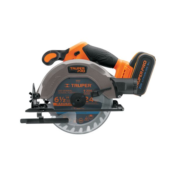SIERRA CIRCULAR INALAMBRICA 6-1/2" 20 V 1 BATERIA 4 AH TRUPER PRO