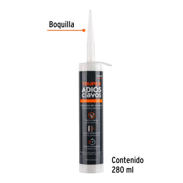 ADHESIVO DE MONTAJE ADIOS CLAVOS 420 G TRUPER - Imagen 2
