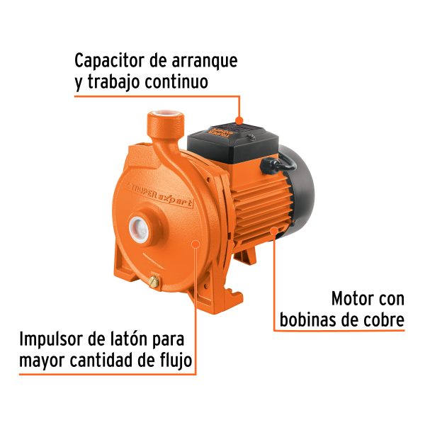 BOMBA CENTRIFUGA PARA AGUA MODELO EUROPEO 1/2 HP TRUPER EXPERT - Imagen 2