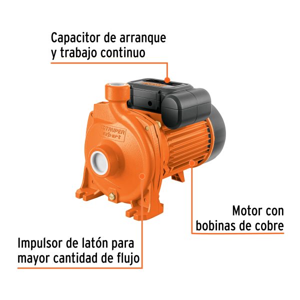 BOMBA CENTRIFUGA PARA AGUA MODELO EUROPEO 2 HP TRUPER EXPERT - Imagen 2