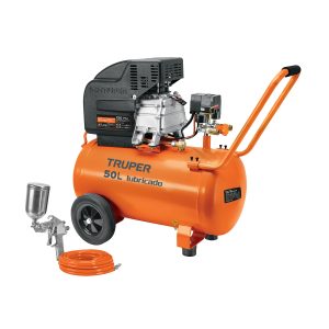 COMBO DE COMPRESOR DE 50 L MANGUERA Y PISTOLA DE GRAVEDAD TRUPER