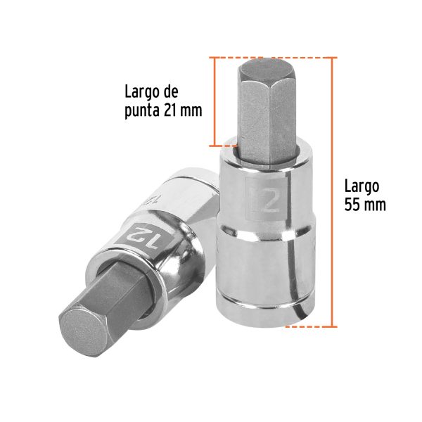 COPA PUNTA HEXAGONAL DE 12 MM CUADRO 1/2" TRUPER - Imagen 2