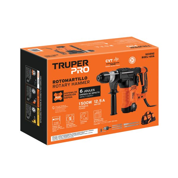 ROTOMARTILLO SDS PLUS 6 JOULES 1500 W TRUPER PRO - Imagen 2
