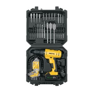 KIT TALADRO 3/8" 12 V 33 ACCESORIOS EN ESTUCHE PRETUL