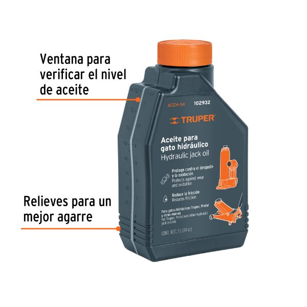 ACEITE HIDRAULICO PARA GATOS 1 LITRO TRUPER - Imagen 2