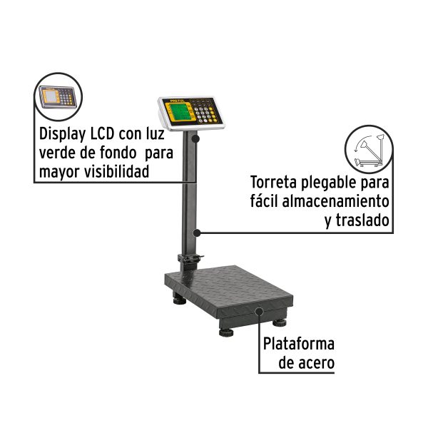 BASCULA ELECTRONICA DE PLATAFORMA PLEGABLE 100 KG PRETUL - Imagen 2