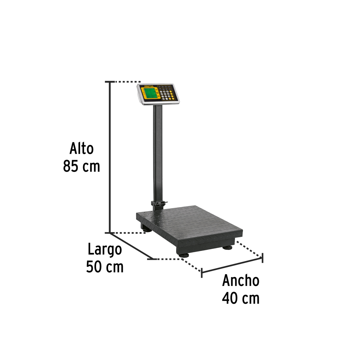 BASCULA ELECTRONICA DE PLATAFORMA PLEGABLE 200 KG PRETUL - Imagen 3