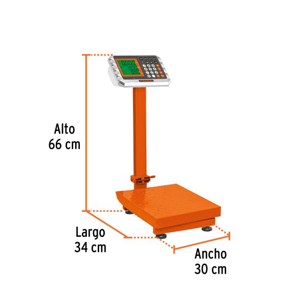 BASCULA ELECTRONICA DE PLATAFORMA PARA MOSTRADOR 80 KG TRUPER - Imagen 3