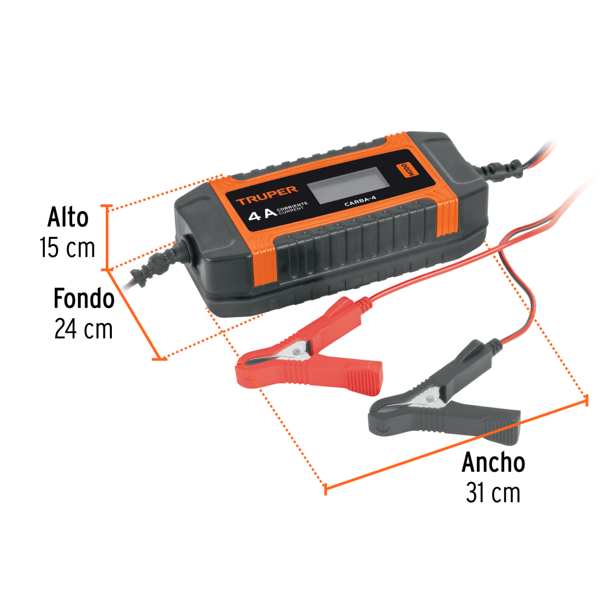 CARGADOR Y MANTENEDOR AUTOMATICO DE BATERIAS 4 A, 6 V Y 12 V TRUPER - Imagen 3