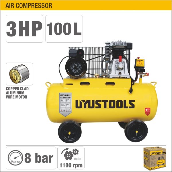 COMPRESOR DE AIRE 100 L 3 HP 2200 W UYUSTOOLS - Imagen 2