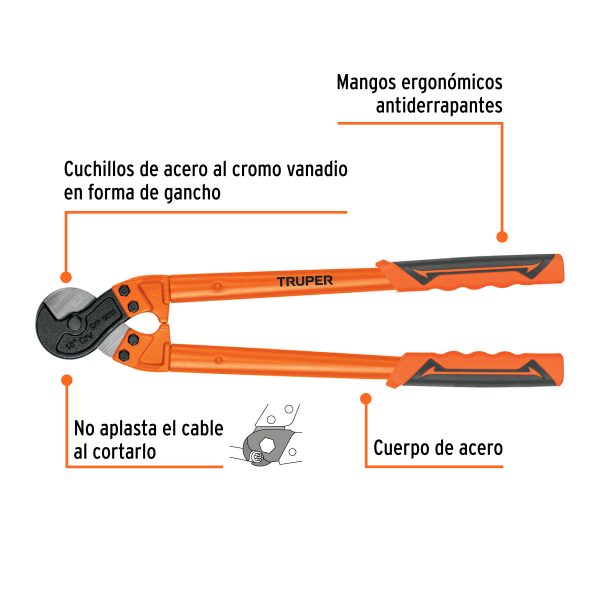 CORTADOR DE 18" DE CABLE Y ALAMBRE TRUPER - Imagen 2