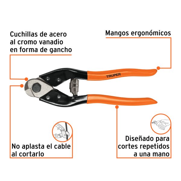 CORTADOR DE 8" DE CABLE Y ALAMBRE TRUPER - Imagen 2