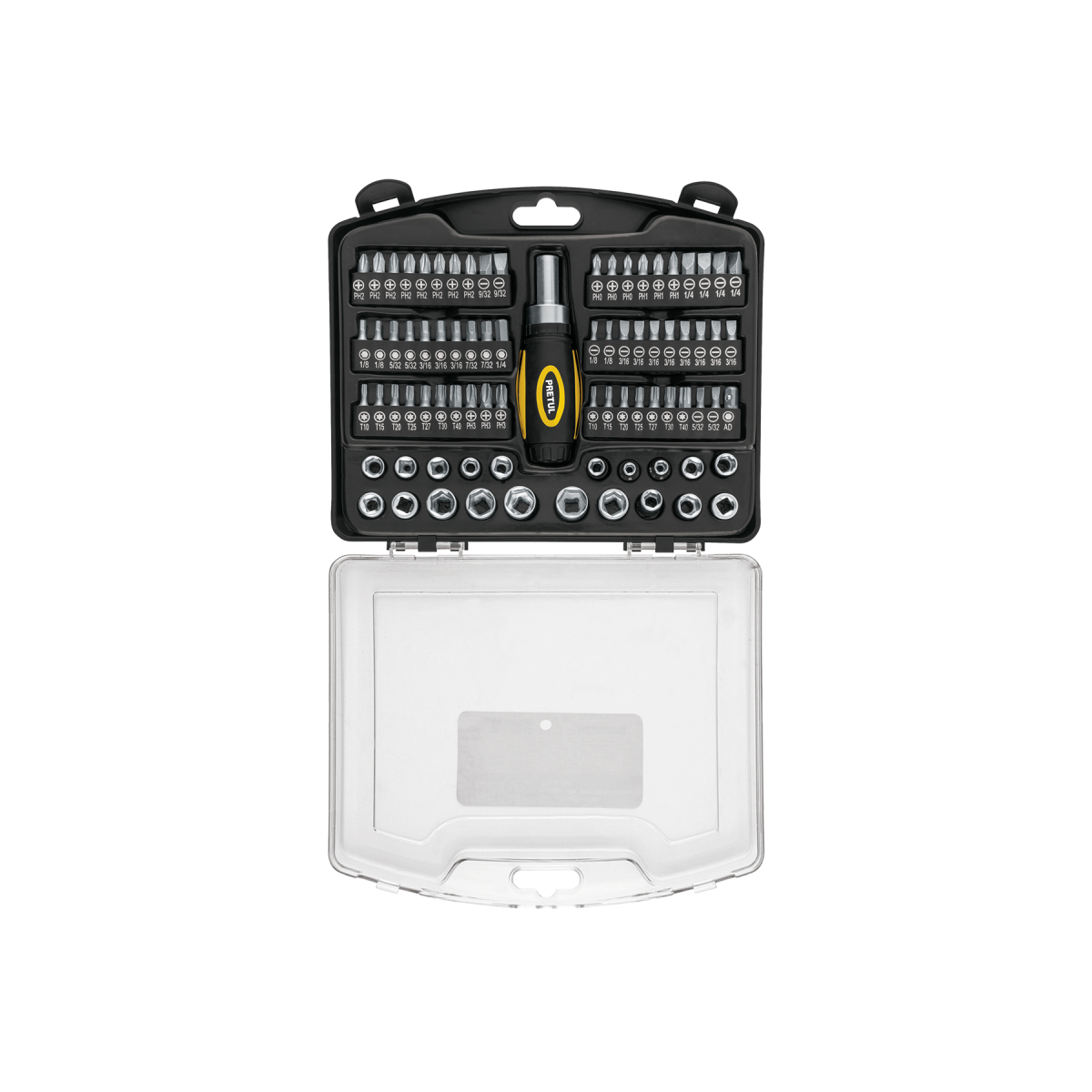 JUEGO DE 81 HERRAMIENTAS 1/4" PARA MECANICO PRETUL