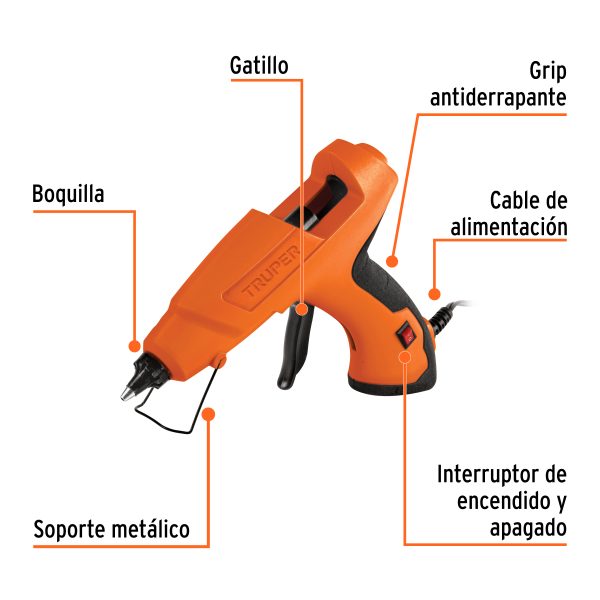 PISTOLA ELECTRICA DE 800 W PARA SILICONA 1/2" 127 V TRUPER - Imagen 2