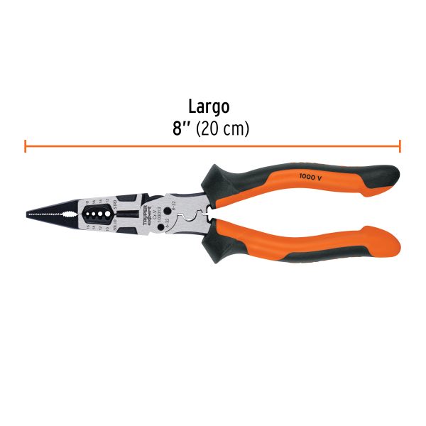PINZA MULTIUSO 8" PUNTA LARGA COMFORT GRIP TRUPER EXPERT - Imagen 3