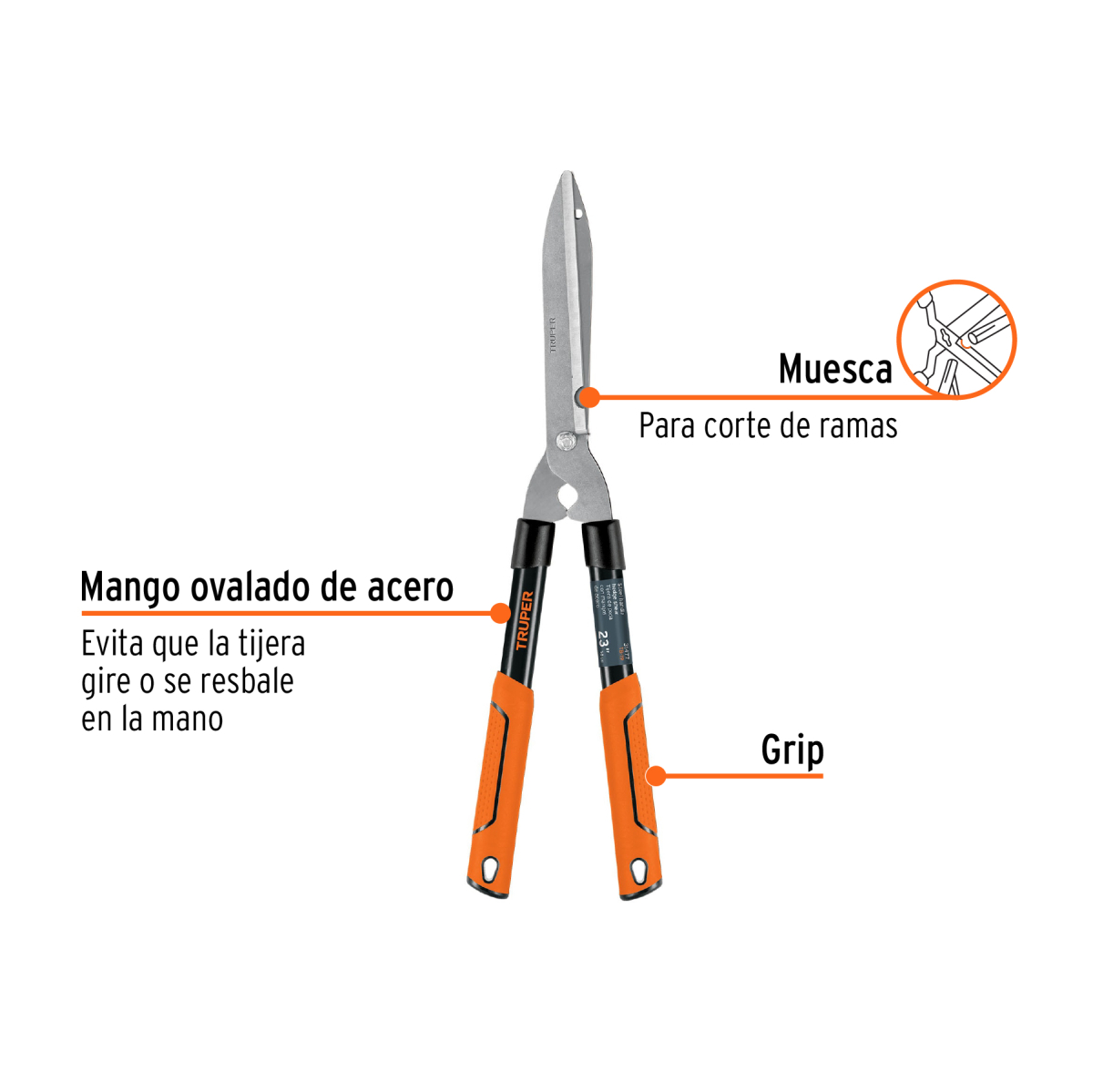TIJERA PARA PODA 58 CM CLASSIC MANGOS TUBULARES TRUPER - Imagen 2