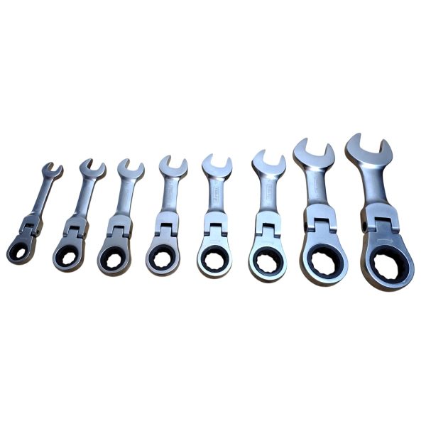 JUEGO DE 8 LLAVES COMBINADAS CORTAS FLEXIBLES CON RATCHET UYUSTOOLS