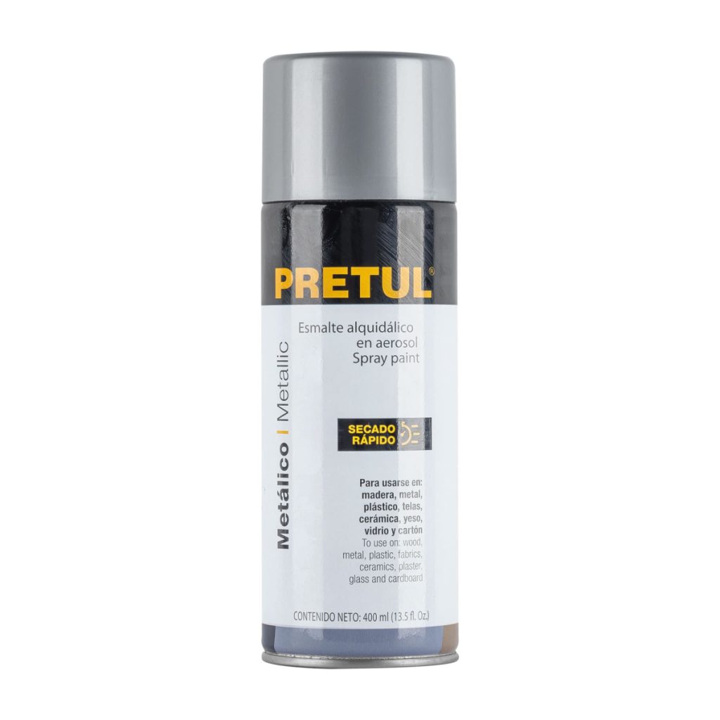 PINTURA EN AEROSOL METALICA PLATA 400 ML PRETUL