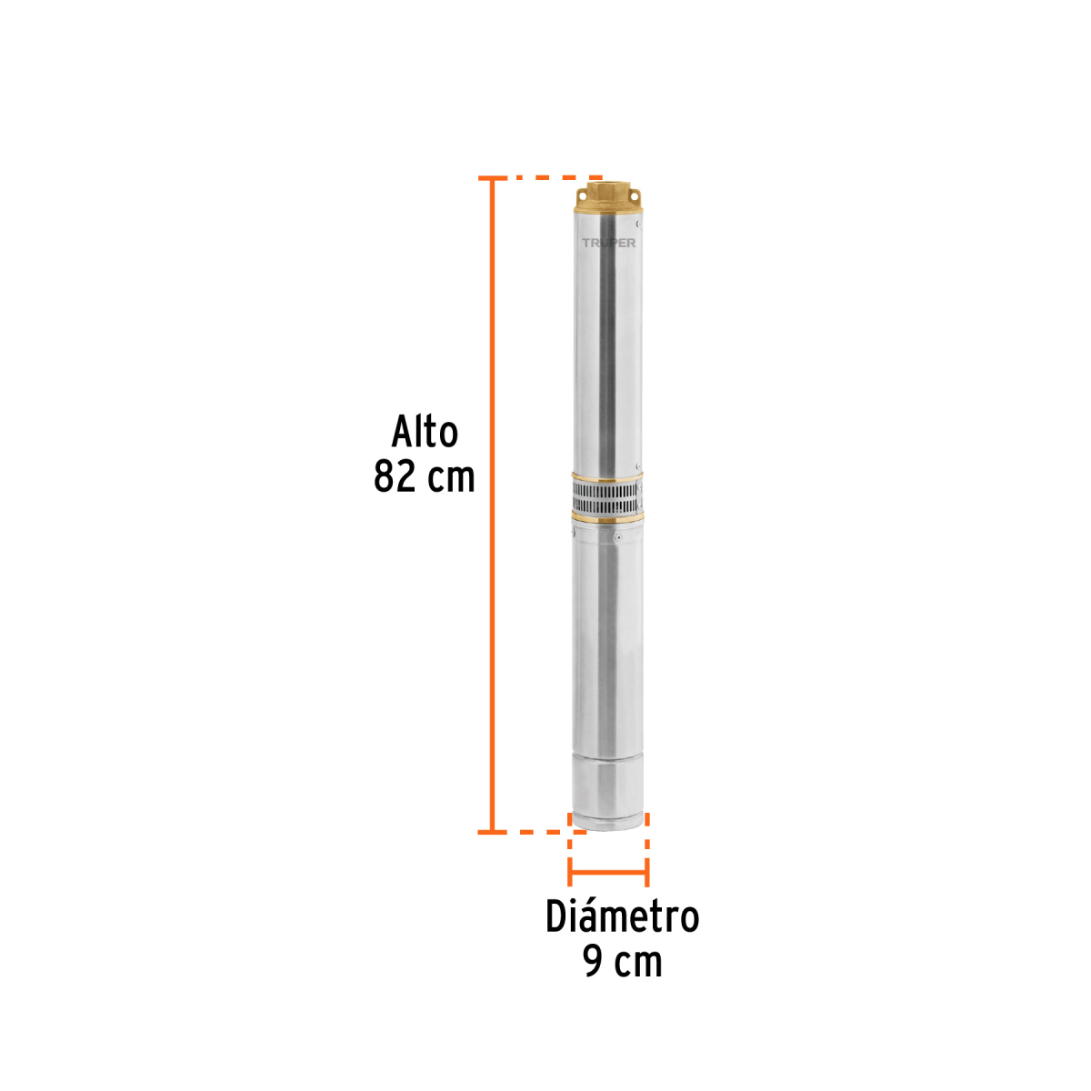 BOMBA SUMERGIBLE TIPO BALA 1-1/2 HP AGRICOLA 220 V TRUPER - Imagen 3