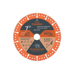 DISCO DE DIAMANTE DE 7" X 2.8 MM CORTE DE METAL TRUPER