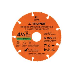 DISCO 4-1/2" MULTIMATERIAL DE CARBURO DE TUNGSTENO TRUPER