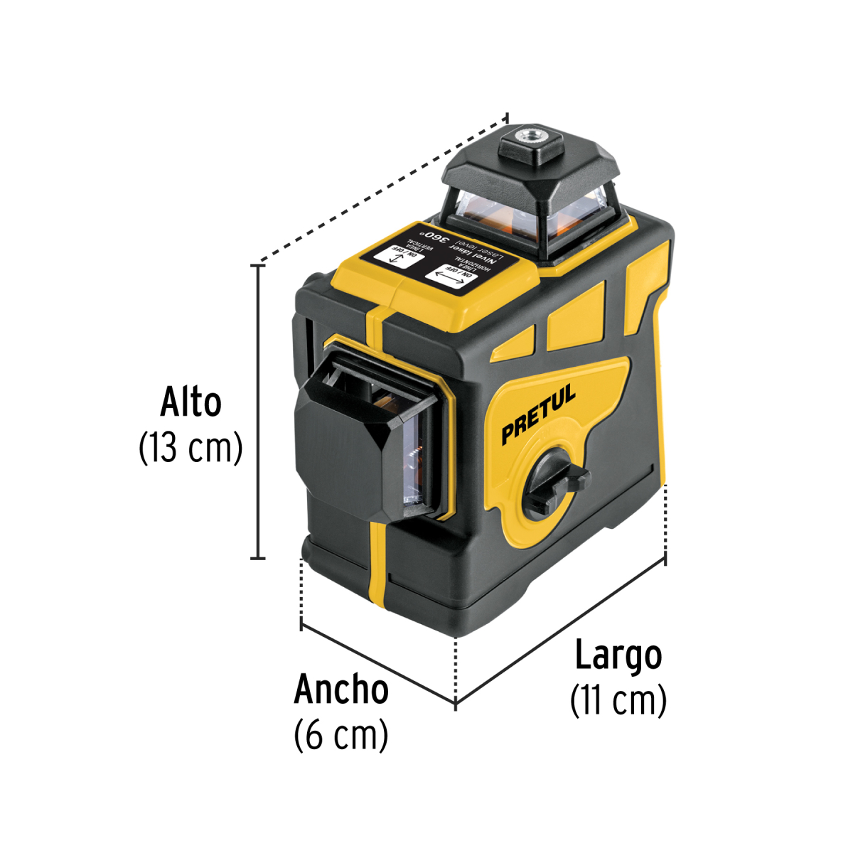 NIVEL LASER VERDE ALCANCE 25 M 12 LINEAS RECARGABLE PRETUL - Imagen 3