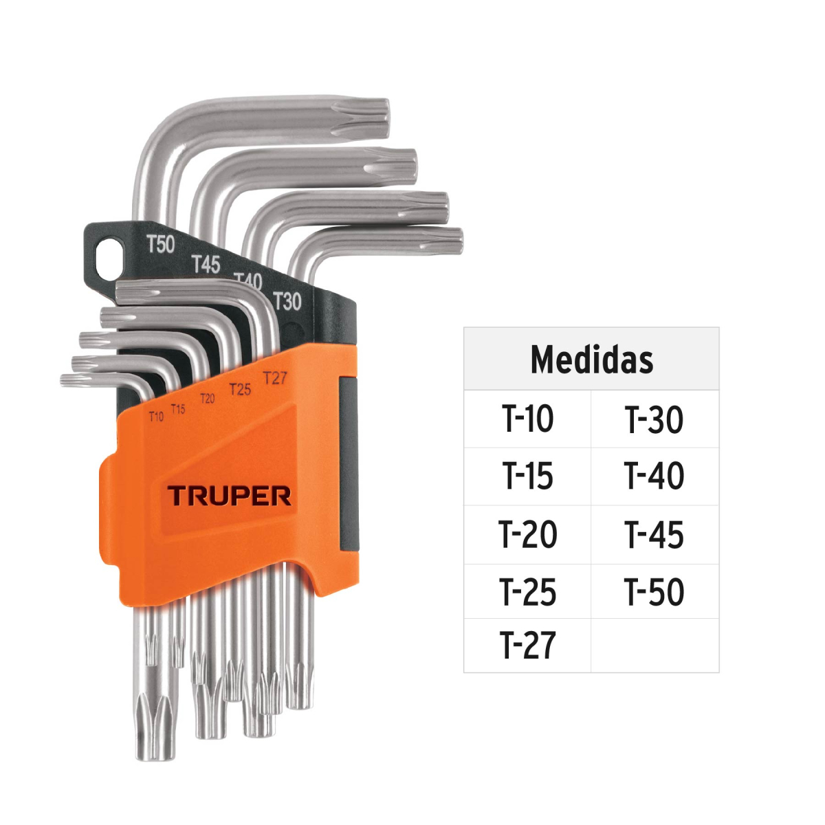JUEGO DE 9 LLAVES TORX CON ORGANIZADOR ABATIBLE TRUPER - Imagen 3