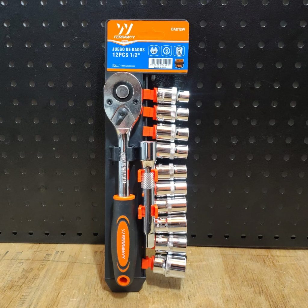JUEGO DE COPAS 1/2″ + RATCHET 12 PIEZAS FERRAWYY - JORDAN BRANS